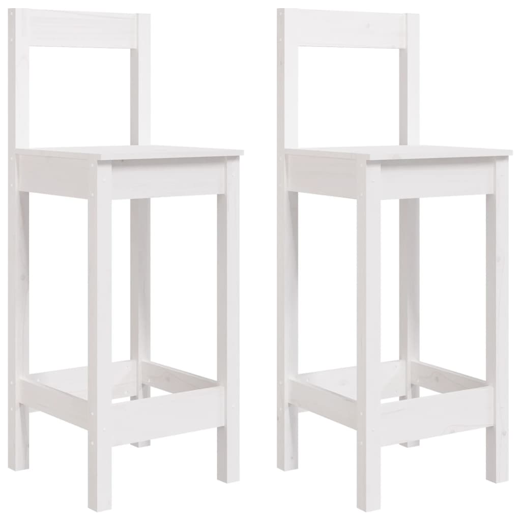 Baaritoolid 2 tk, valge, 40x41,5x112 cm, männipuit