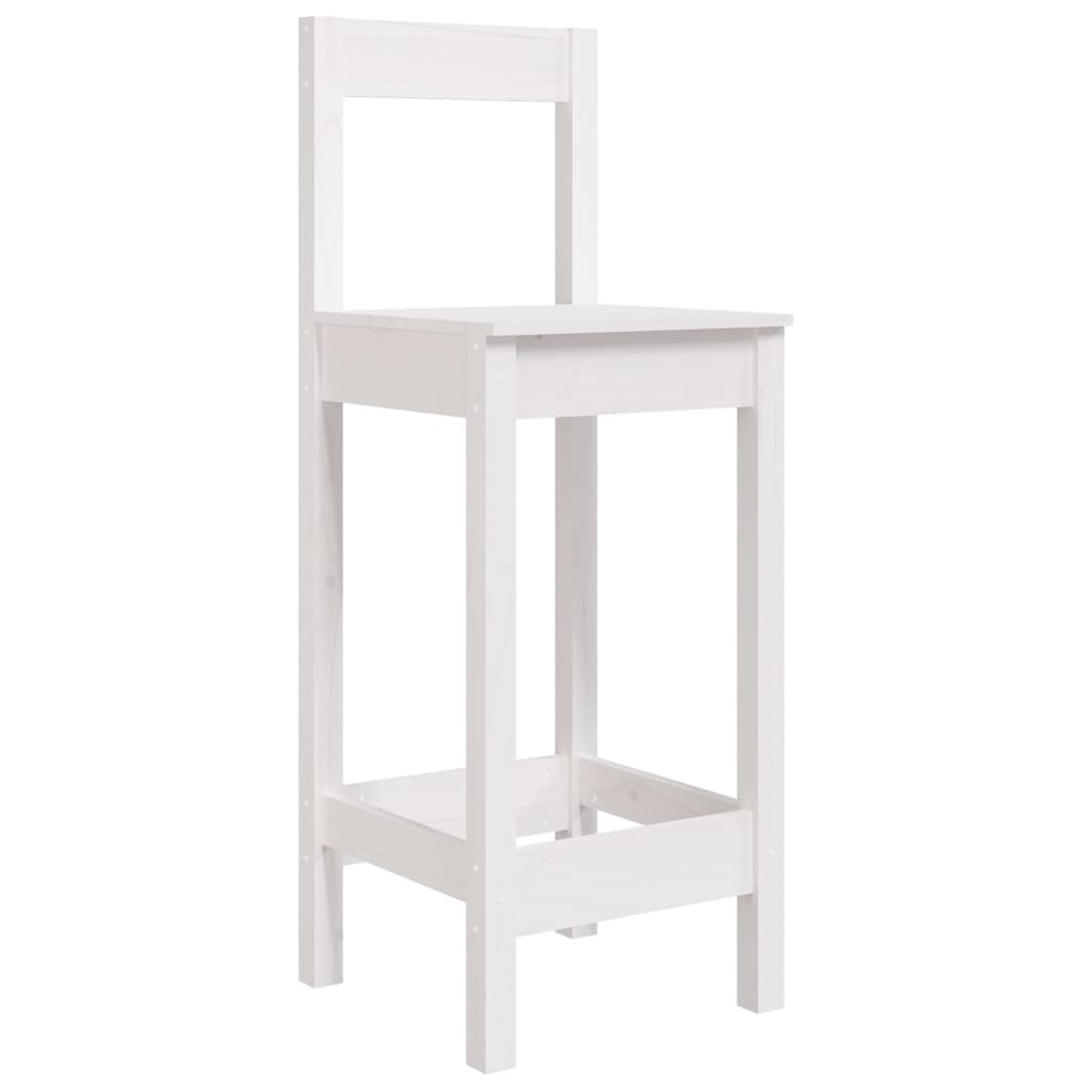 Baaritoolid 2 tk, valge, 40x41,5x112 cm, männipuit