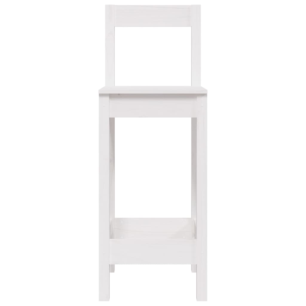 Baaritoolid 2 tk, valge, 40x41,5x112 cm, männipuit