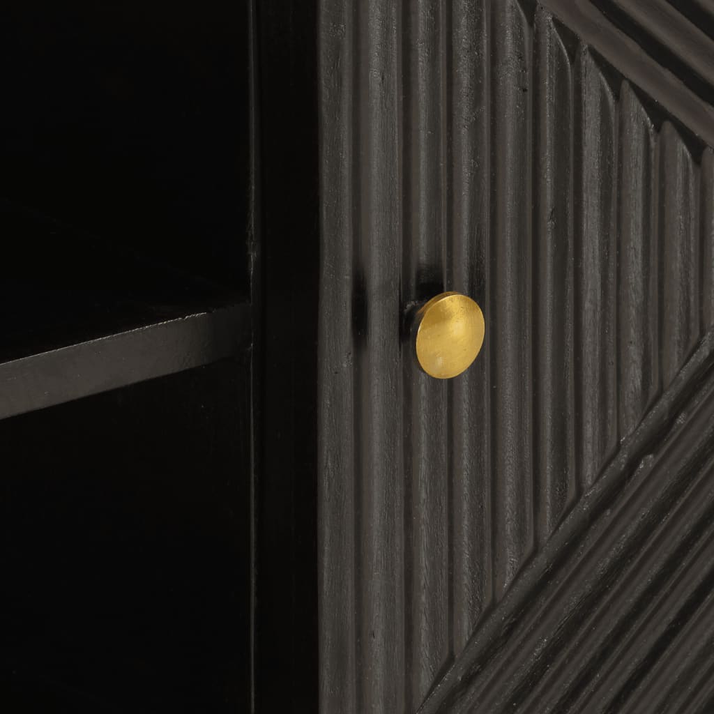 Telerikapp, must, 110 x 30 x 40 cm, mangopuit ja raud