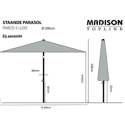 Madison päikesevari "Paros Ii Luxe", 300 cm, pruunikashall