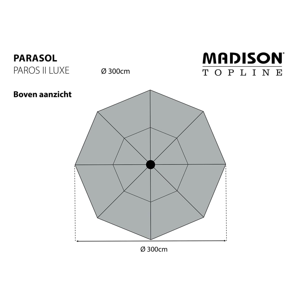 Madison päikesevari "Paros Ii Luxe", 300 cm, pruunikashall