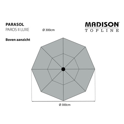 Madison päikesevari "Paros Ii Luxe", 300 cm, helehall