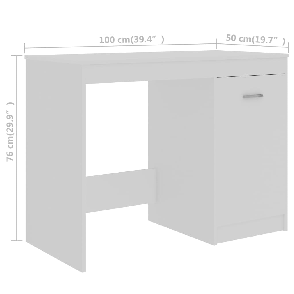 Kirjutuslaud, valge, 140 x 50 x 76 cm puitlaastplaat