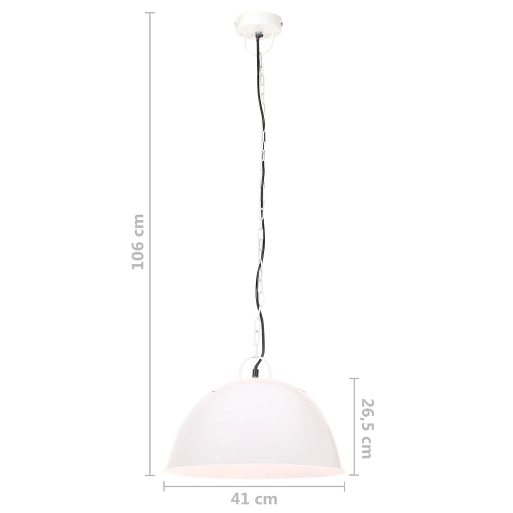 Tööstuslik vanaaegne laelamp 25 w valge, ümmargune 41 cm e27