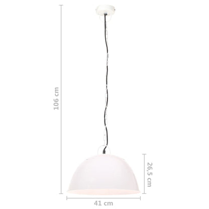 Tööstuslik vanaaegne laelamp 25 w valge, ümmargune 41 cm e27