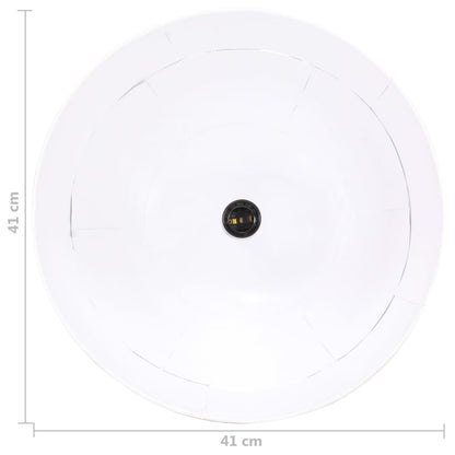 Tööstuslik vanaaegne laelamp 25 w valge, ümmargune 41 cm e27