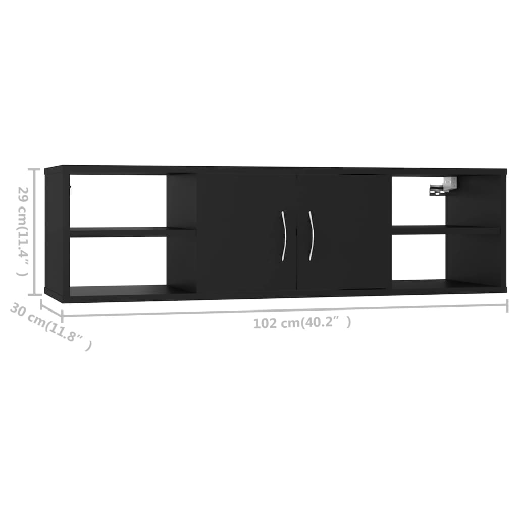 Seinariiul, must, 102 x 30 x 29 cm, puitlaastplaat