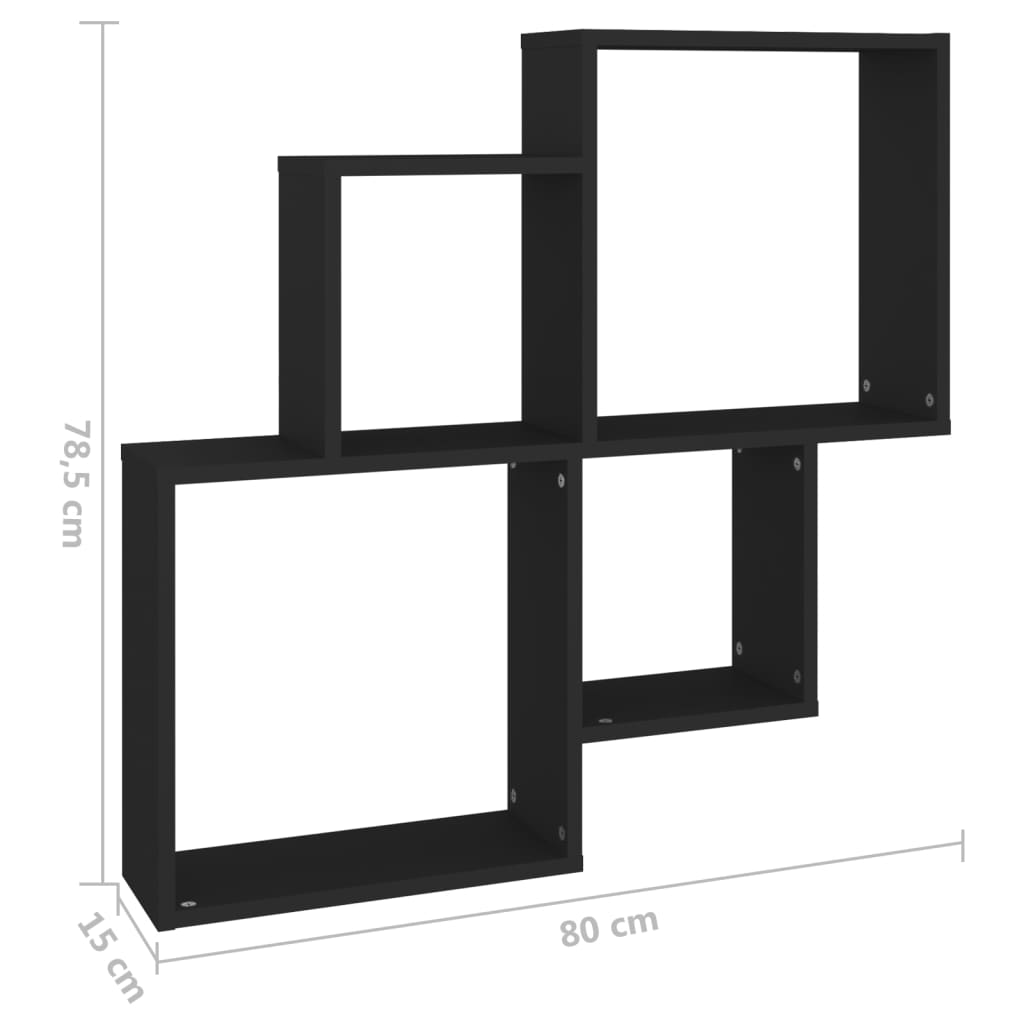 Seinariiul, must, 80 x 15 x 78,5 cm, puitlaastplaat