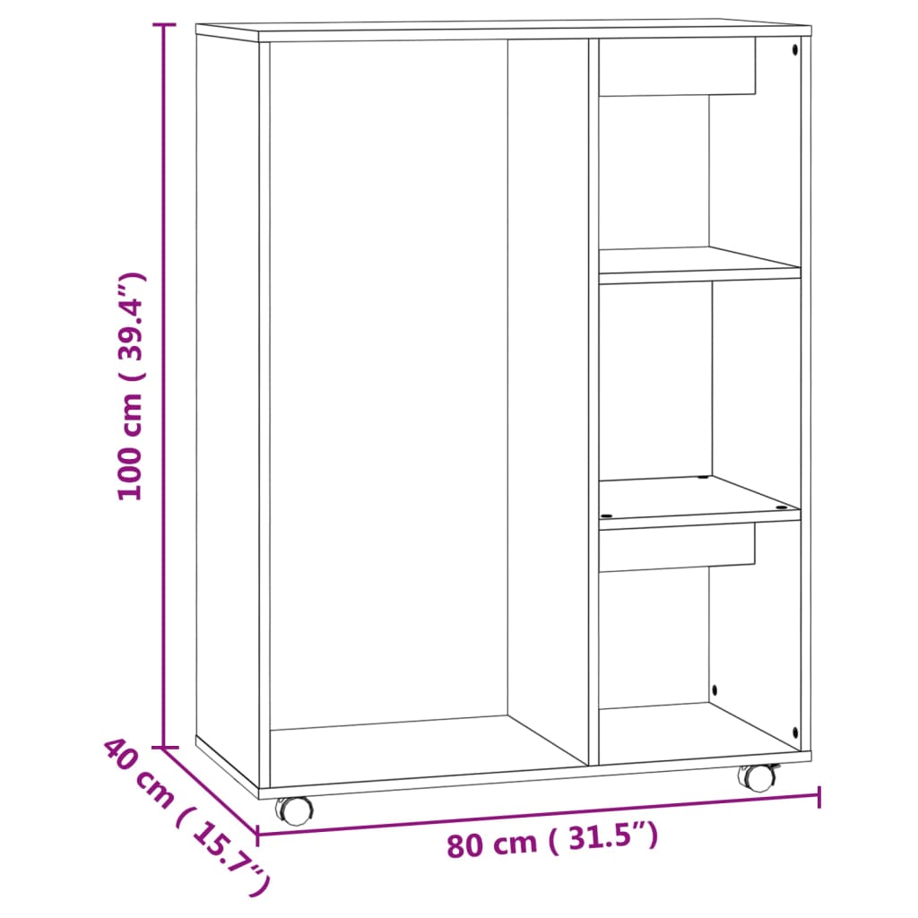 Riidekapp, Sonoma tamm, 80 x 40 x 110 cm, puitlaastplaat