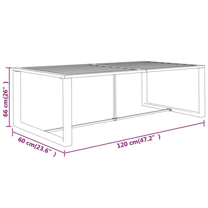 Õue söögilaud, antratsiithall, 120x60x66 cm alumiinium