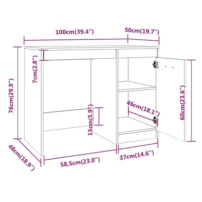 Kirjutuslaud, hall sonoma tamm, 100 x 50 x 76 cm, tehispuit