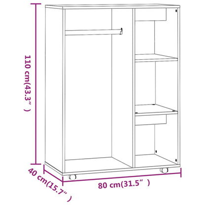 Riidekapp, hall Sonoma tamm, 80x40x110 cm, tehispuit