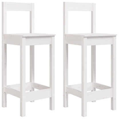 Baaritoolid 2 tk, valge, 40x41,5x112 cm, männipuit