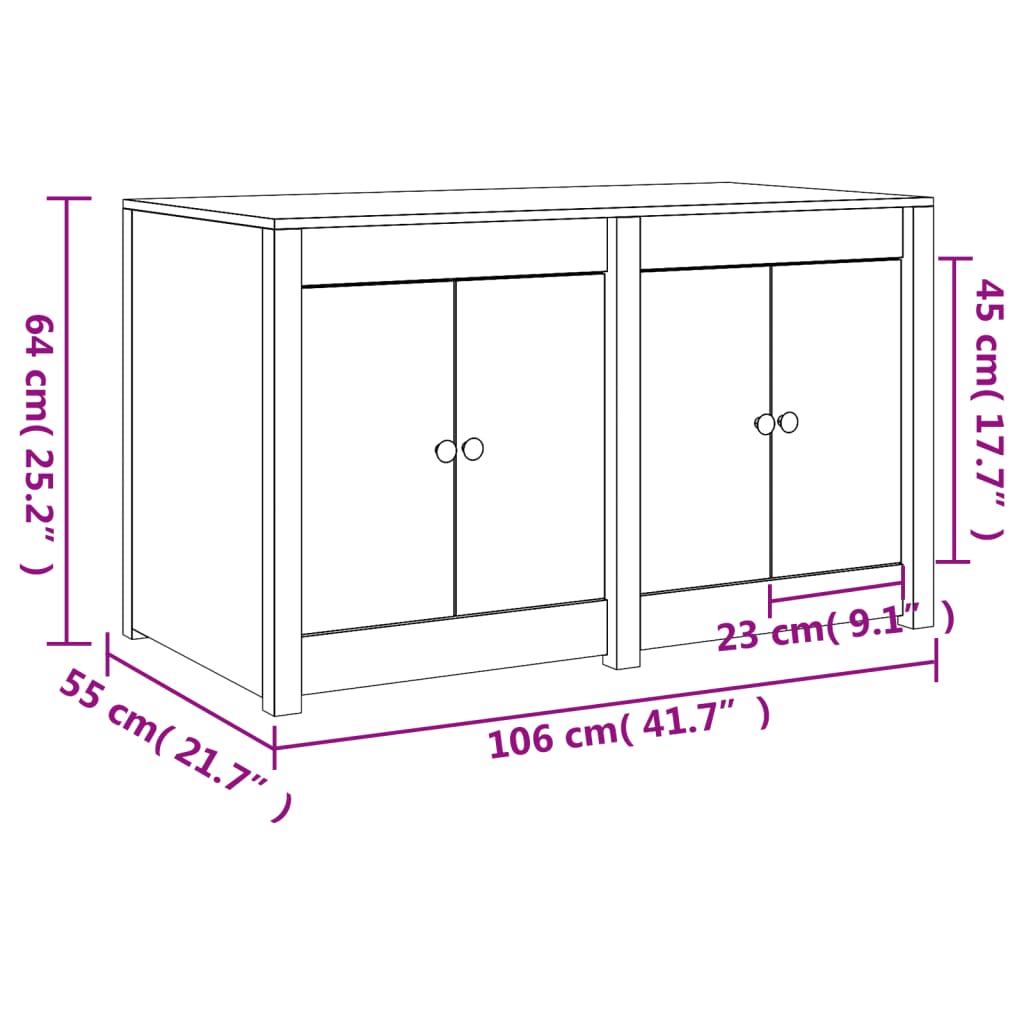 Õue köögikapp, valge, 106 x 55 x 64 cm, männipuit