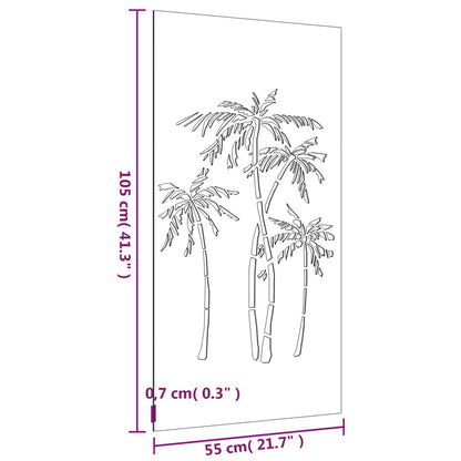 Aia seinakaunistus, 105x55 cm, Corteni teras, palmipuu disain