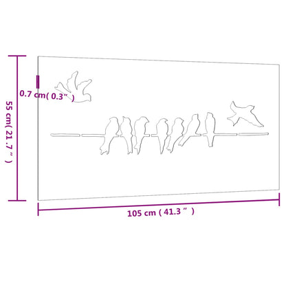 Aia seinakaunistus, 105x55 cm, Corteni teras, linnudisain