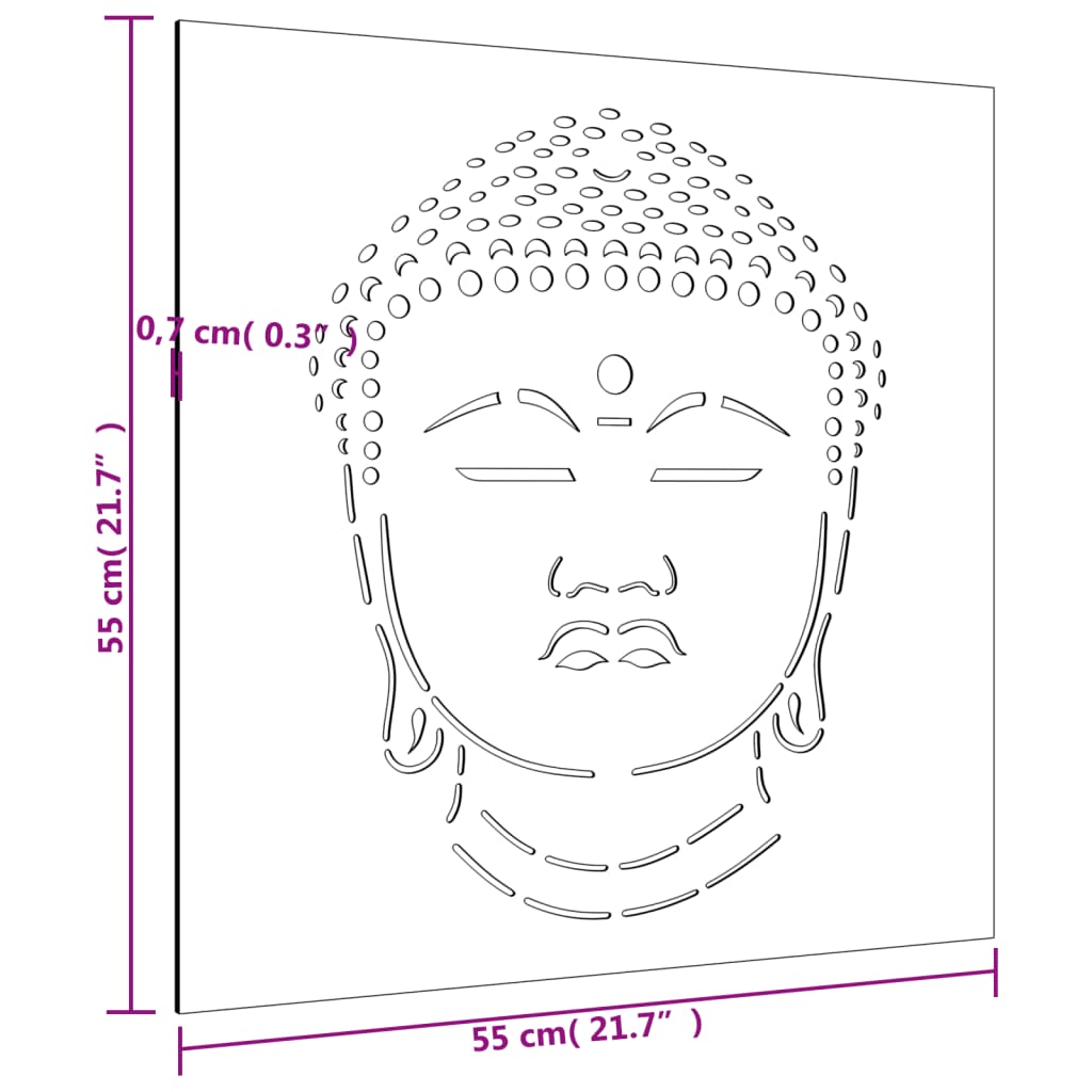 Aia seinakaunistus, 105x55 cm, Corteni teras, Buddha disain