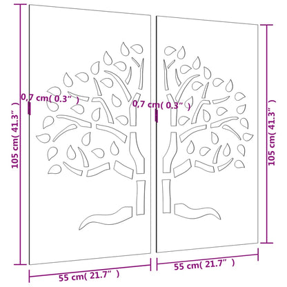 Aia seinakaunistus, 2 osa, 105x55 cm, Corteni teras, puu disain