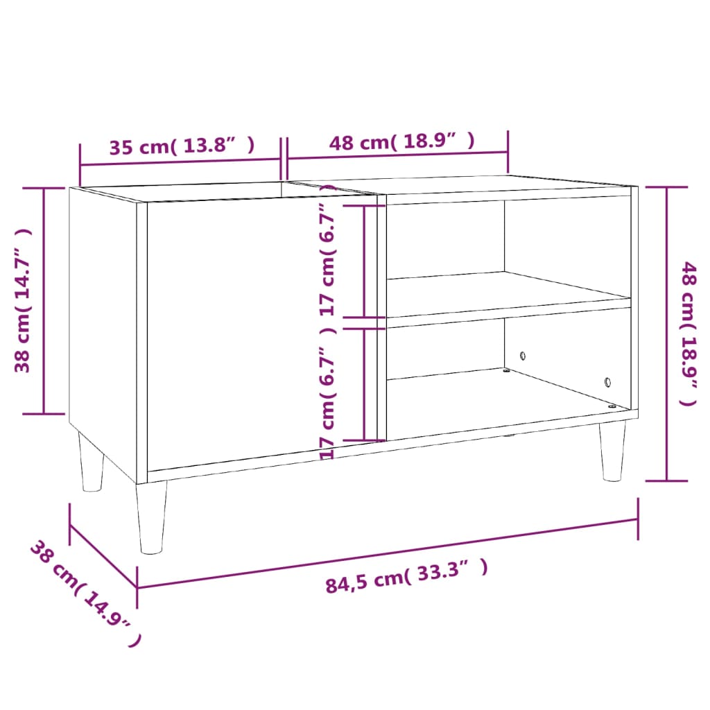 Plaadikapp, must, 84,5 x 38 x 48 cm, tehispuit