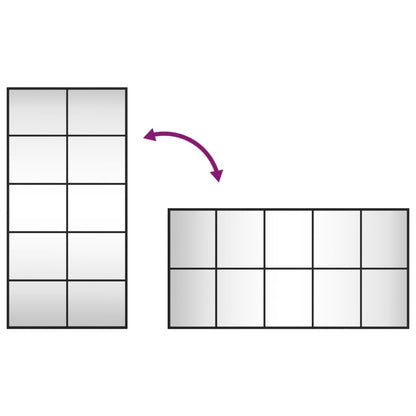 Seinapeegel, must, 50 x 100 cm, ristkülikukujuline, raud