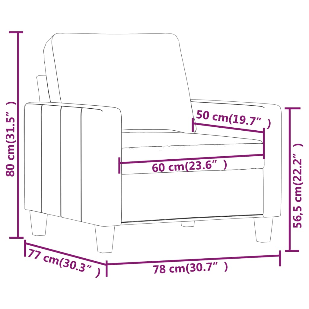 Tugitool, must, 60 cm, kunstnahk