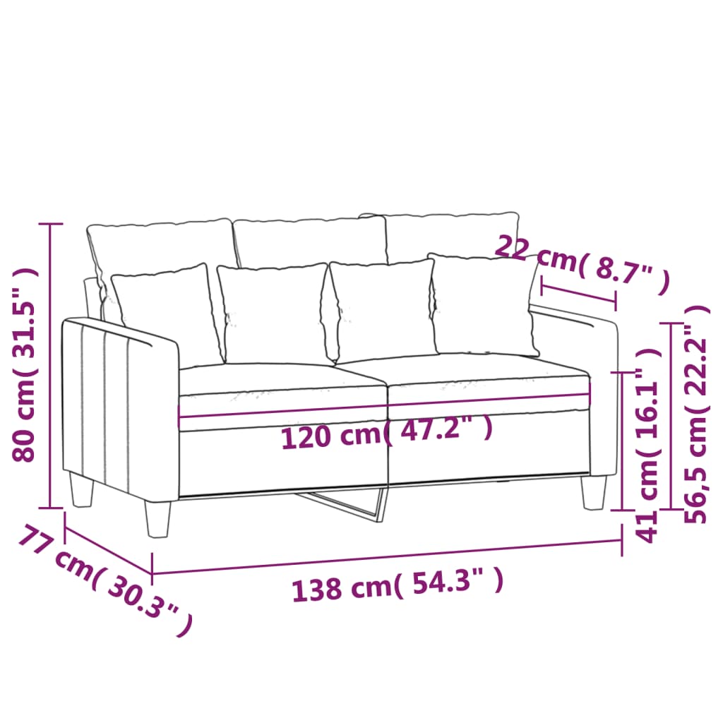 2-kohaline diivan, must, 120 cm, kangas