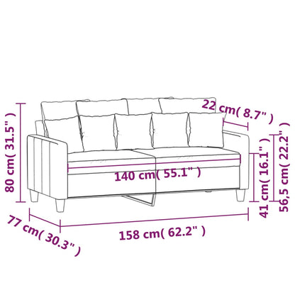 2-kohaline diivan, tumehall, 140 cm, kangas