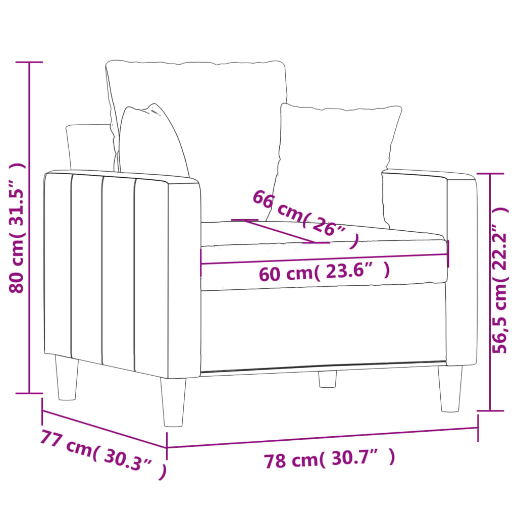 Tugitool, helehall, 60 cm, samet