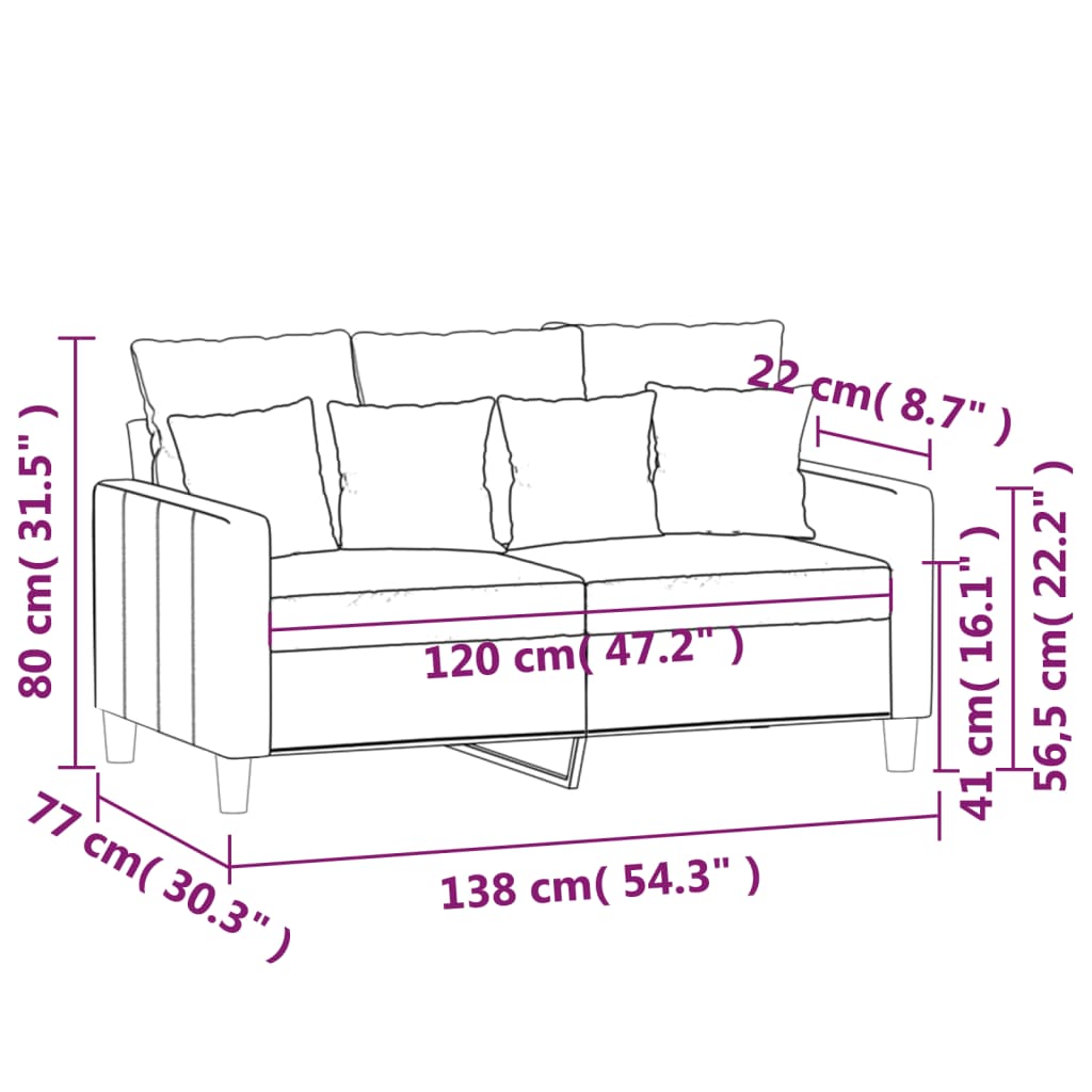 2-kohaline diivan, helehall, 120 cm, samet