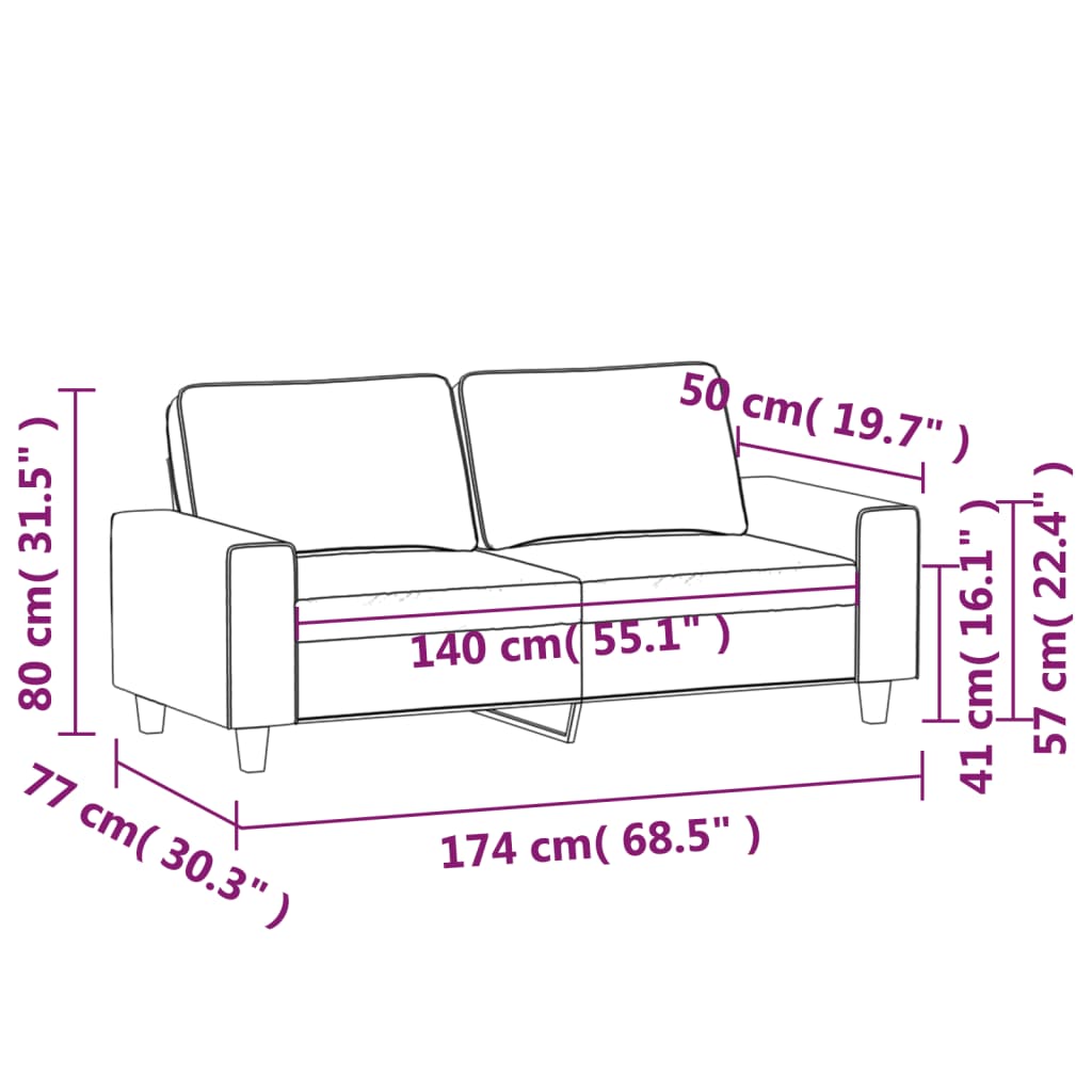 2-kohaline diivan, tumehall, 140 cm, kangas