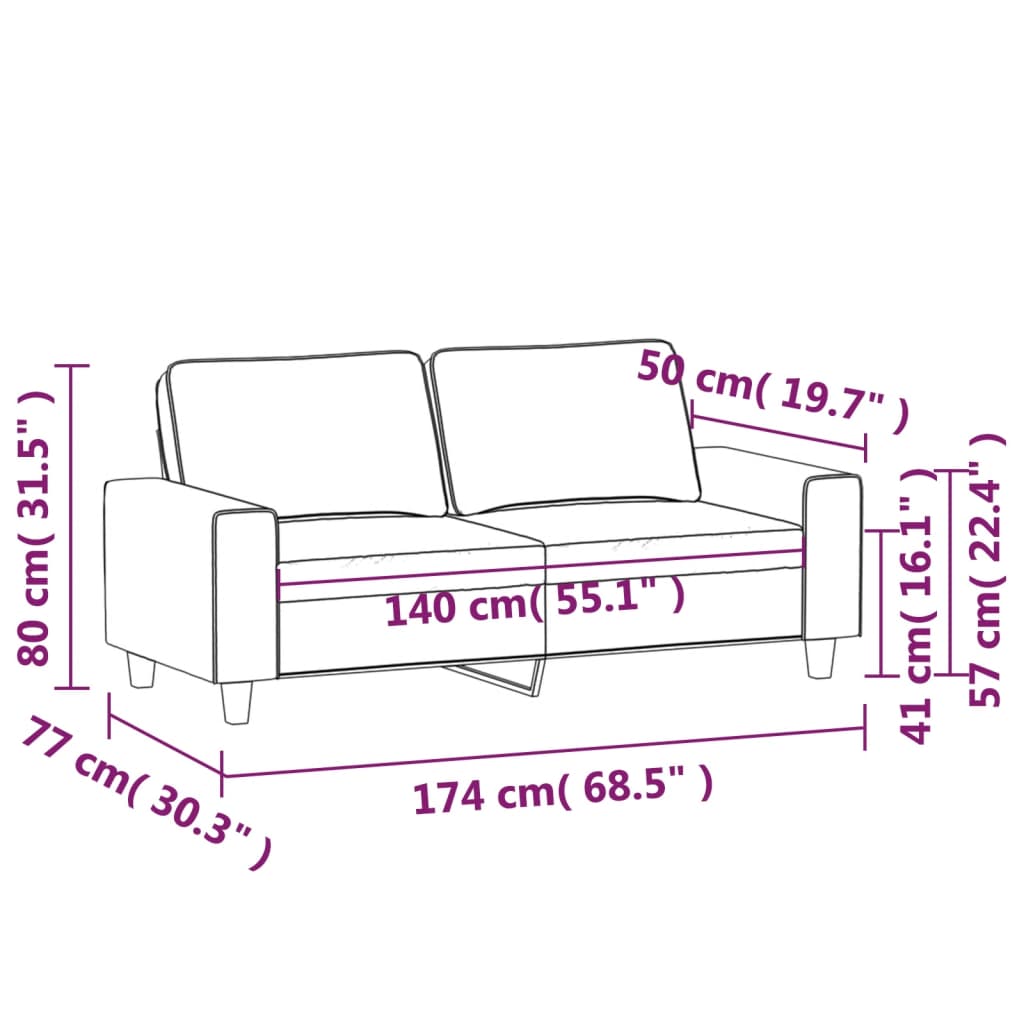 2-kohaline diivan, kreemjas, 140 cm, kangas