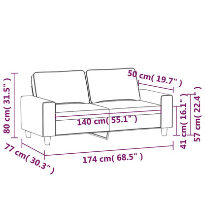 2-kohaline diivan, kreemjas, 140 cm, kangas