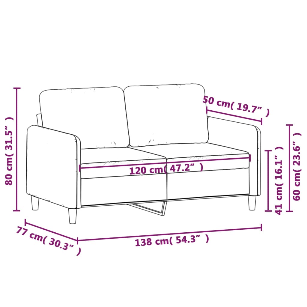 2-kohaline diivan, tumehall, 120 cm, samet