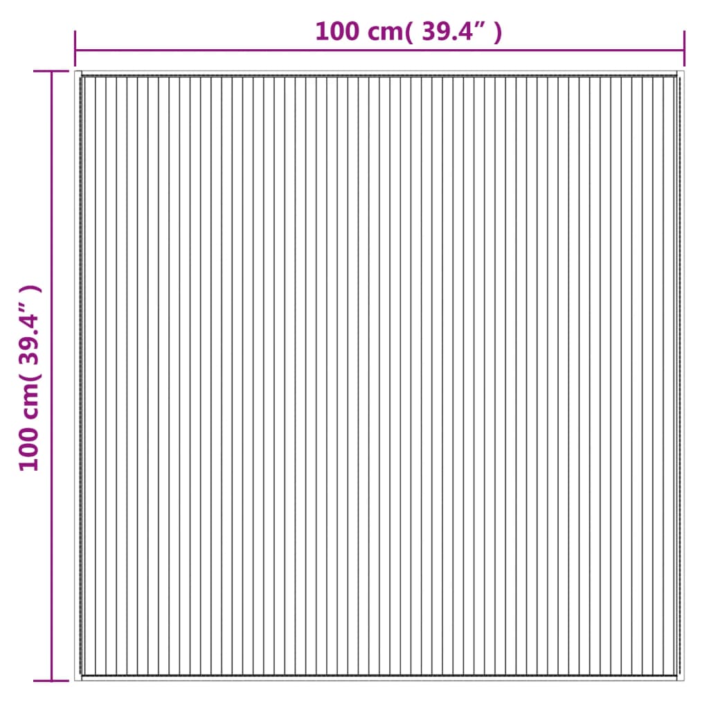 Vaip, kandiline, tumepruun, 100 x 100 cm, bambus