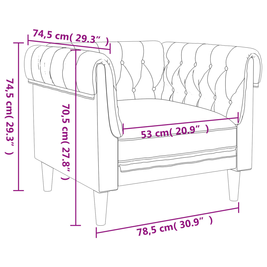 Chesterfield tugitool, kreemjas, kangas