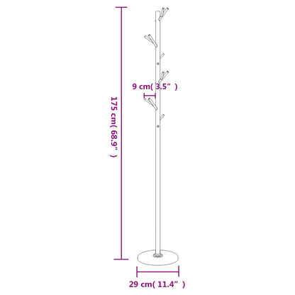 Riidenagi, must, 175 cm, pulbervärvitud raud